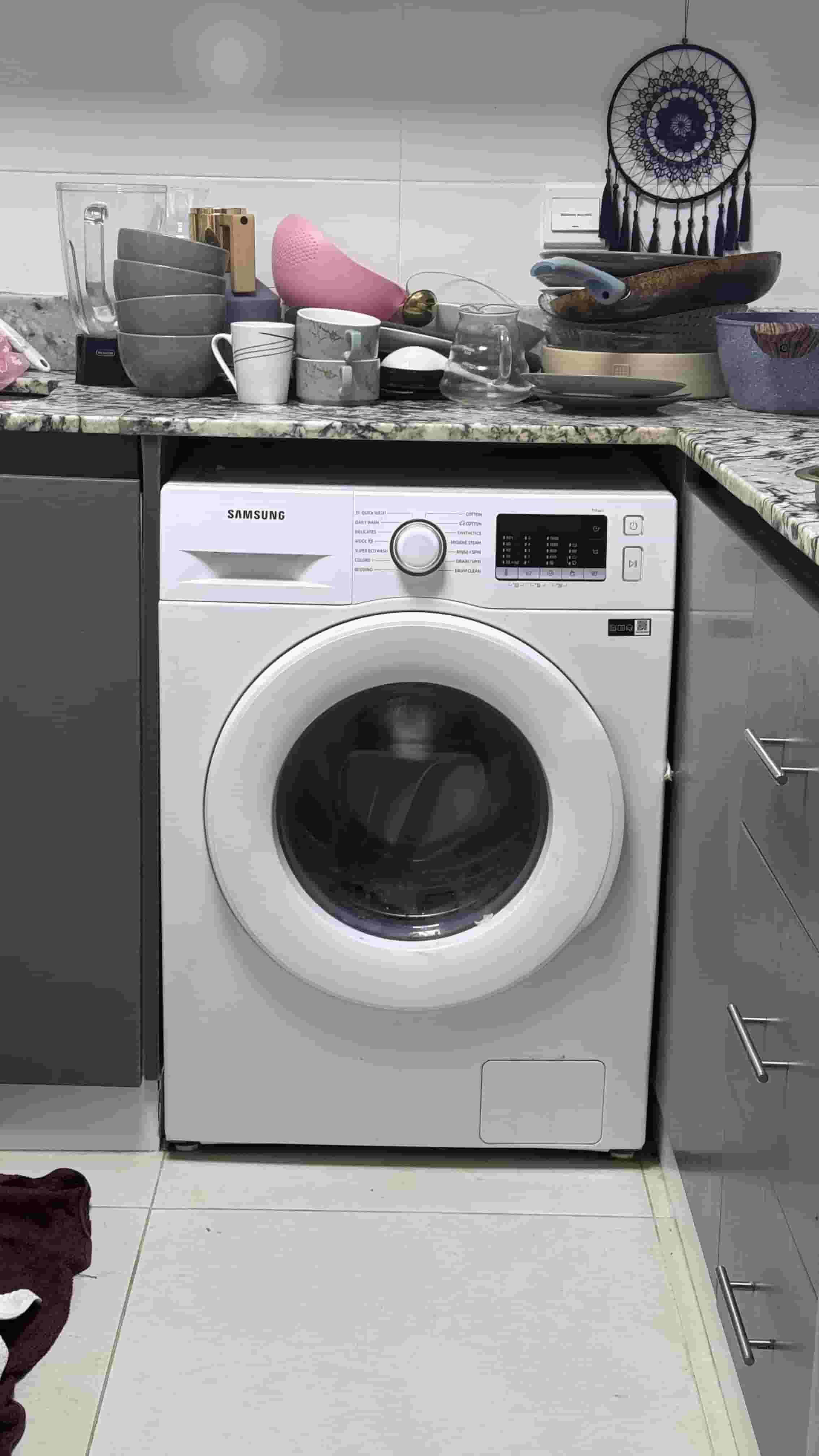 The Samsung washing machine is very clean