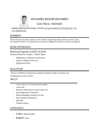 Electrical engineer looking for a job