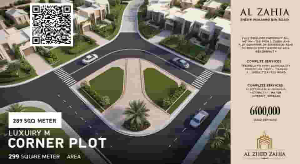 🏡 For Sale | Luxurious corner residential land in Al Zahia 289 sqm