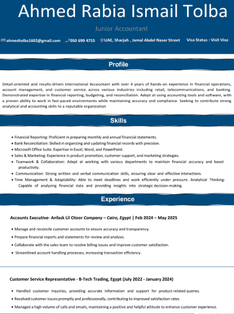 Accountant looking for a job