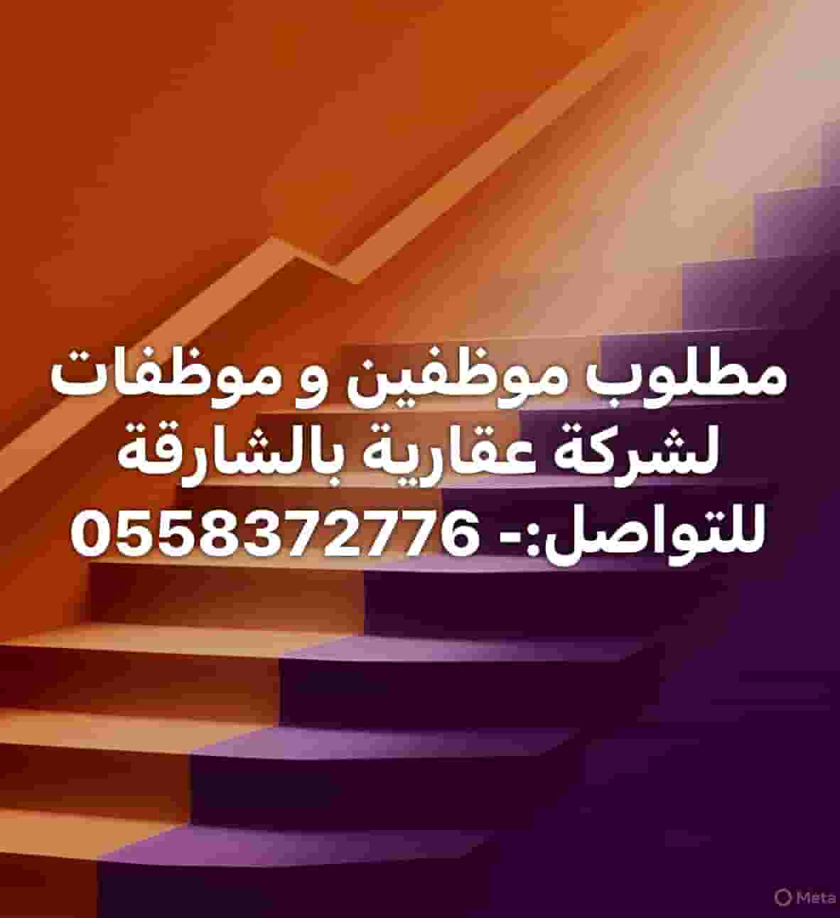 Male and female employees are required for a real estate company in Sharjah