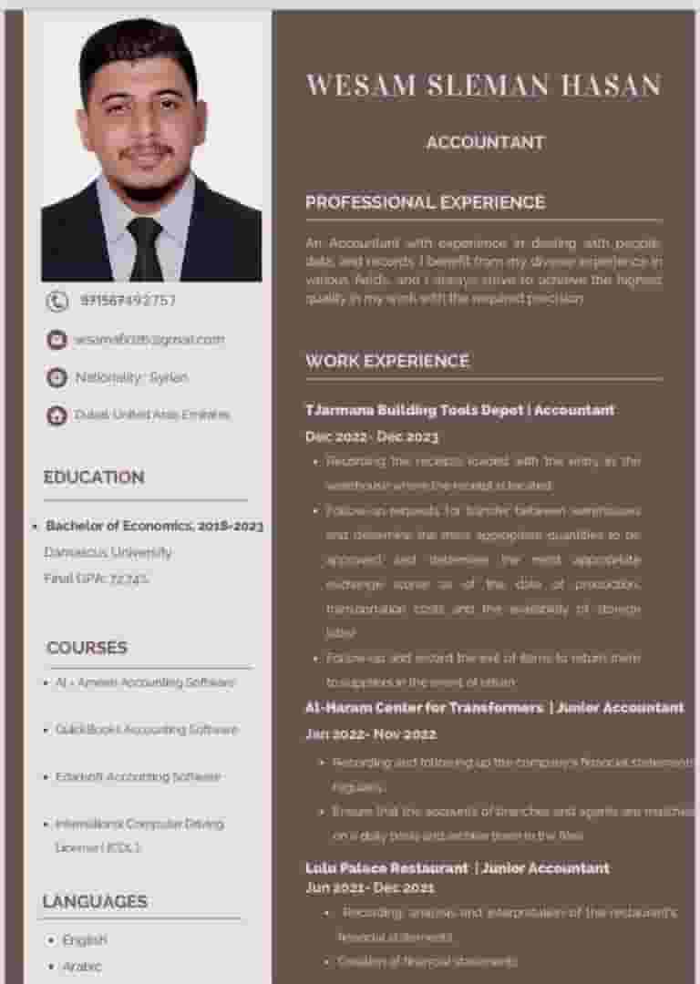 Accountant looking for a job