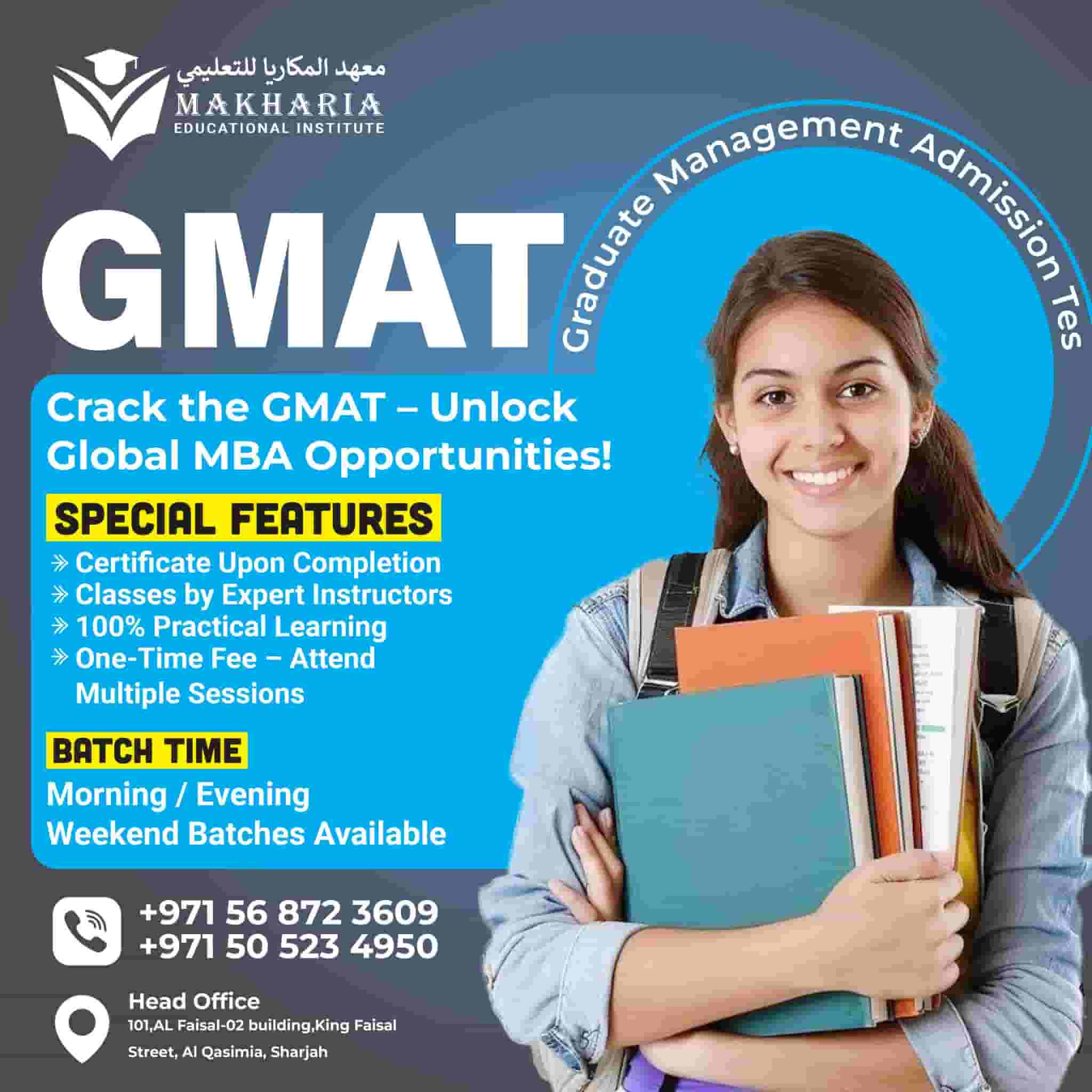 دورة GMAT الإعدادية لمعهد مخاريا في الشارقة