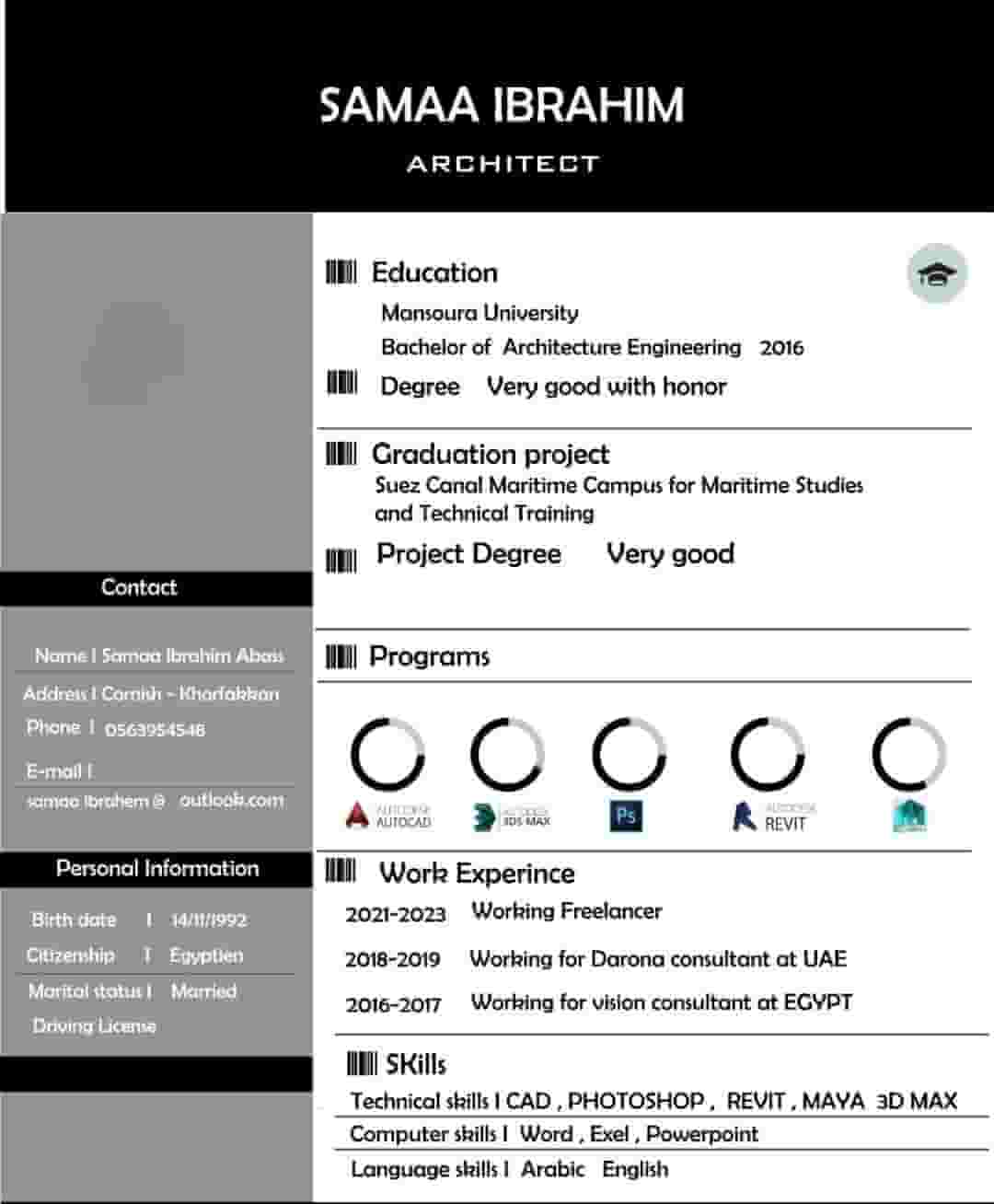 An architect looking for a job 