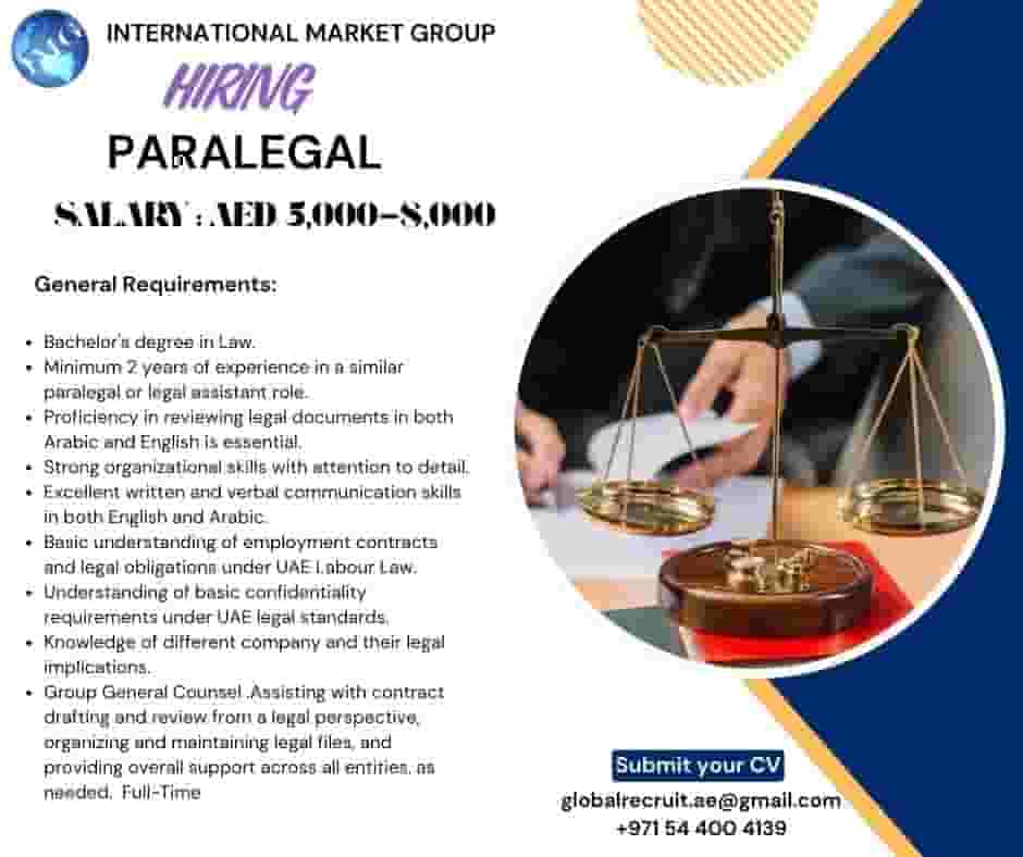 A paralegal employee is required