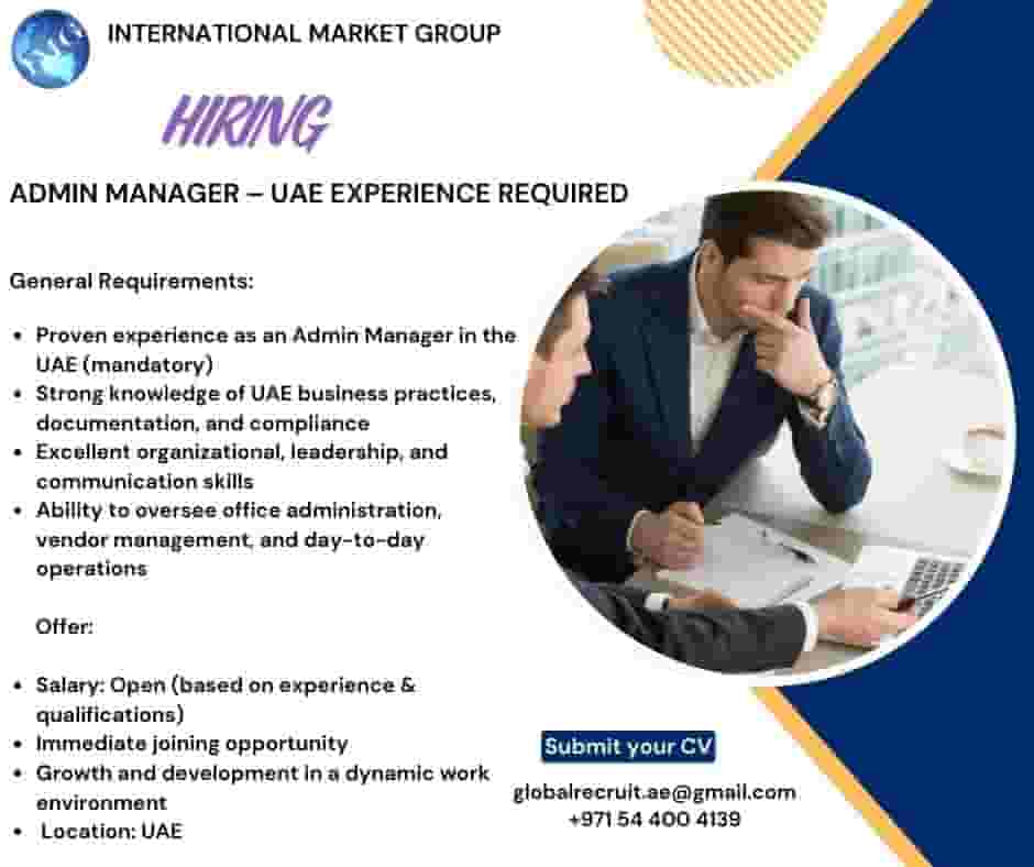 Administrative Director - Human Resources Manager is required 