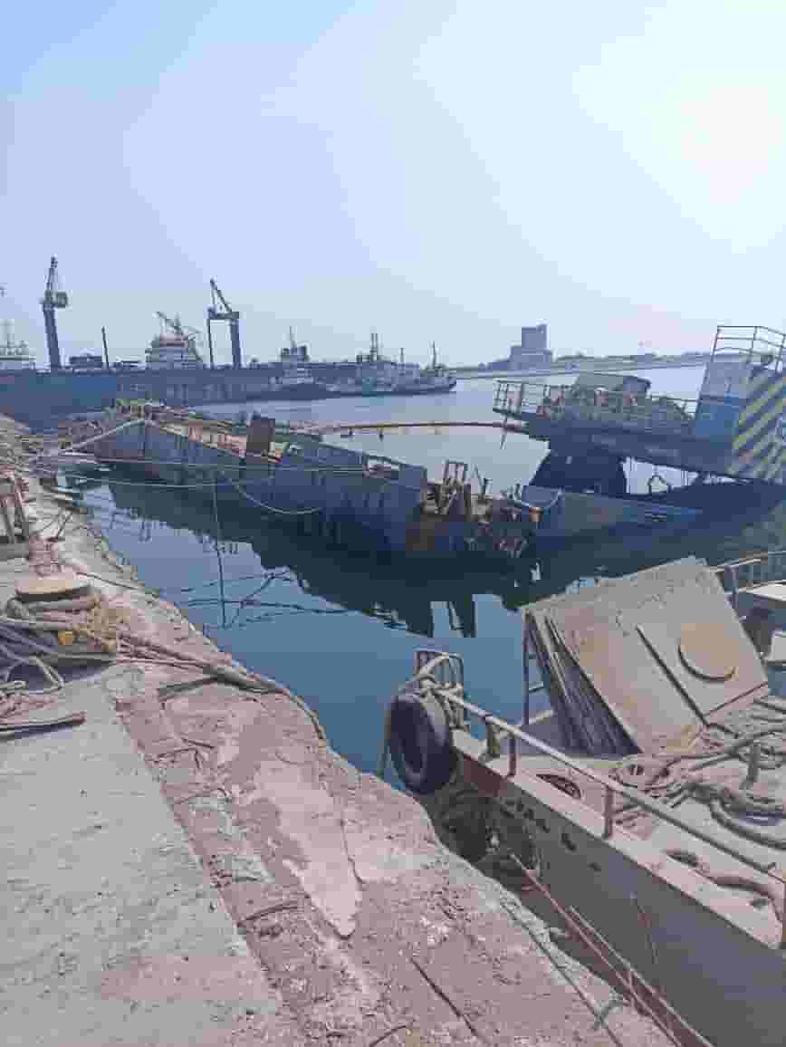 For sale scrap of a large barge