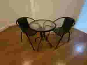Modern table with two chairs
