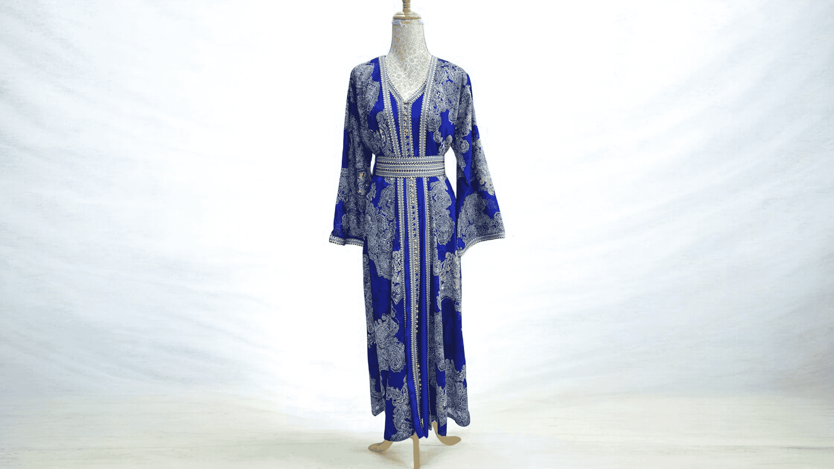 فستان قفطان عربي ( مزدوج ) مناسب للحفلات.