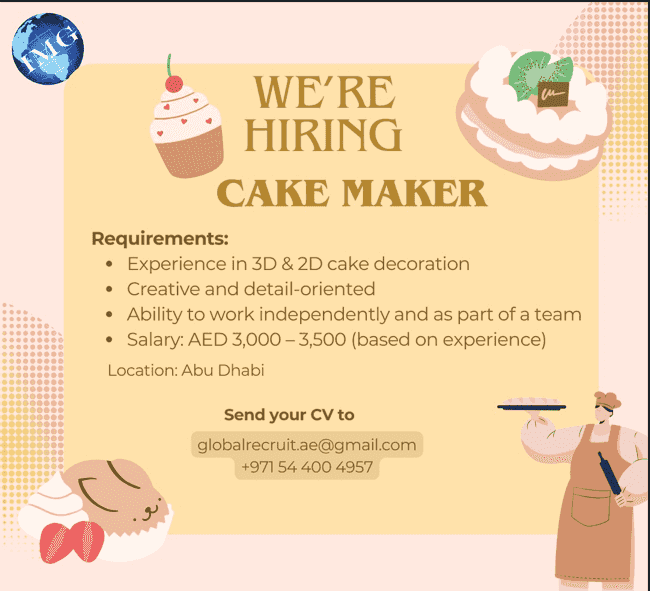 We are looking for a cake maker