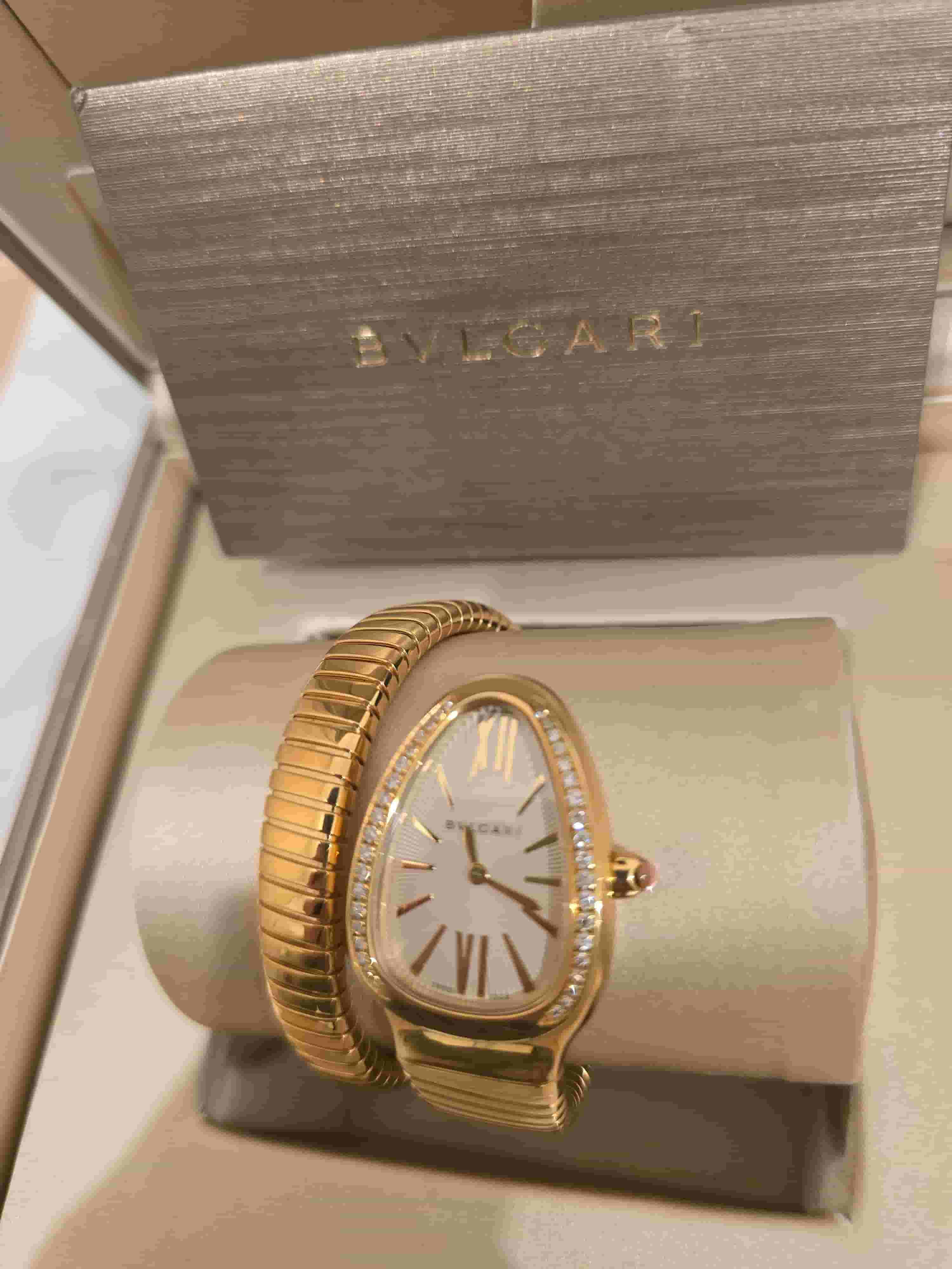 ساعة بلغاري سربنتي كامل ذهب مع الماس وكالة عيار 18