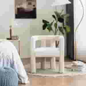 Celton modern wide chenille upholstered chair