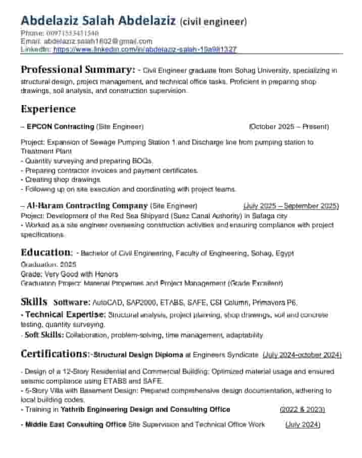 civil engineer looking for a job