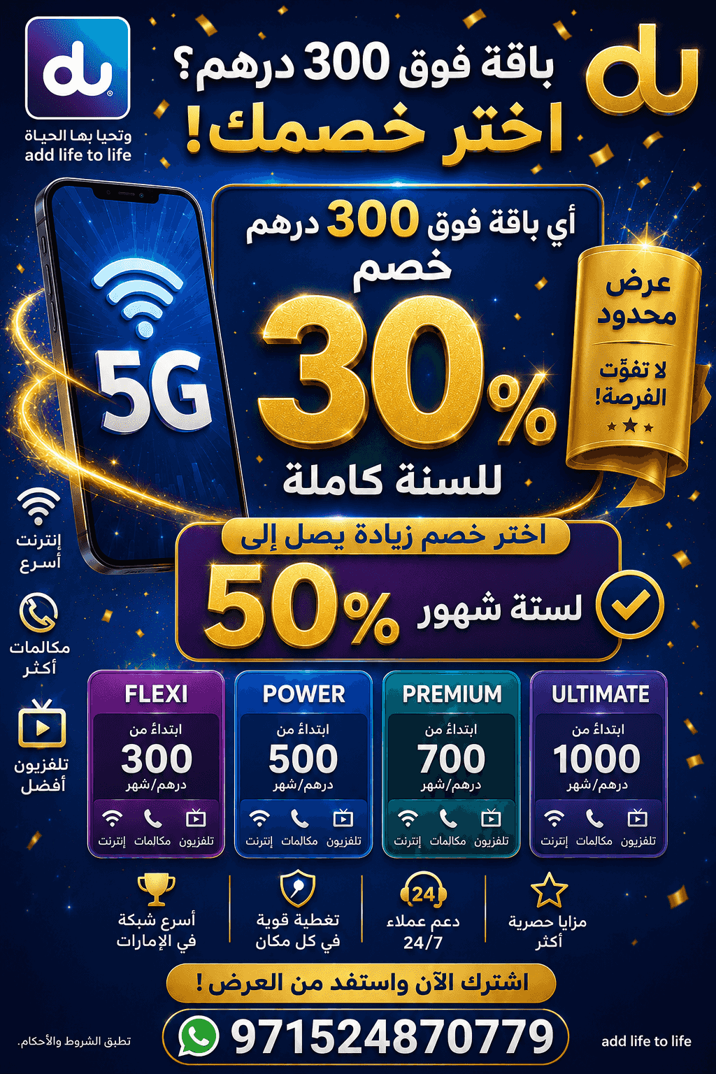 Discounts for all Internet and call packages