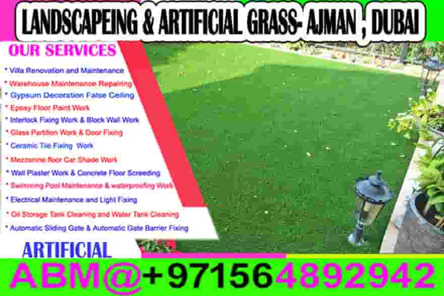 ملعب كرة قدم، تركيب العشب الصناعي، دبي، عجمان، الشارقة، الإمارات العربية المتحدة