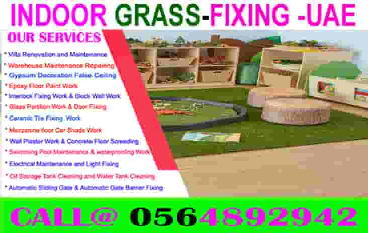 Garden Artificial Grass Fixing In Dubai -Ajman –Sharjah Dubai