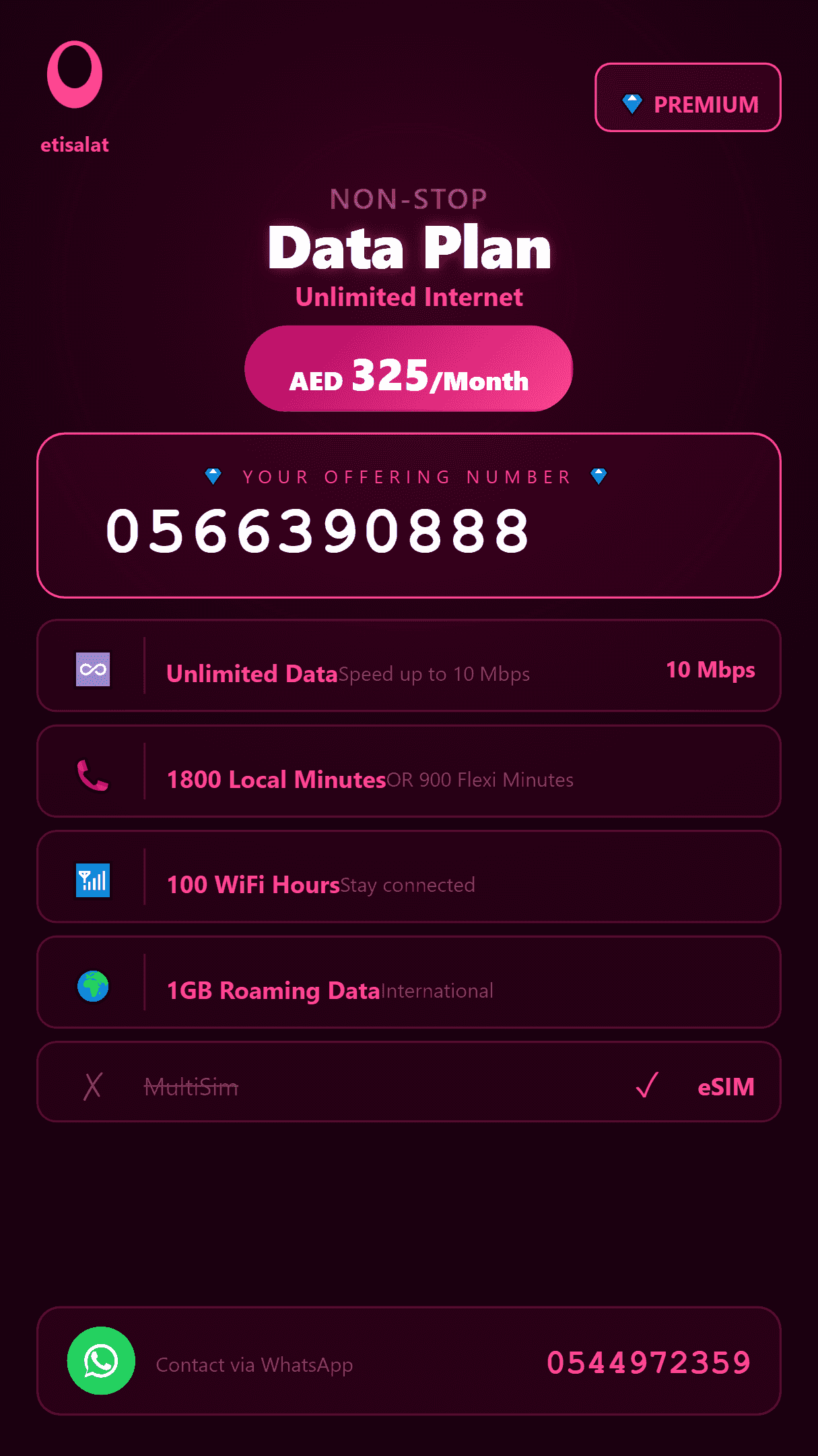A new number from Etisalat with a bundle that connects you and activates it for free.