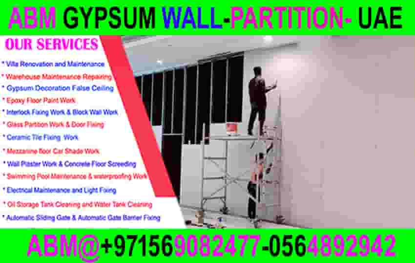 Gypsum Wall Partition Contractor Umm Al Quwain Ajman Dubai Sharjah