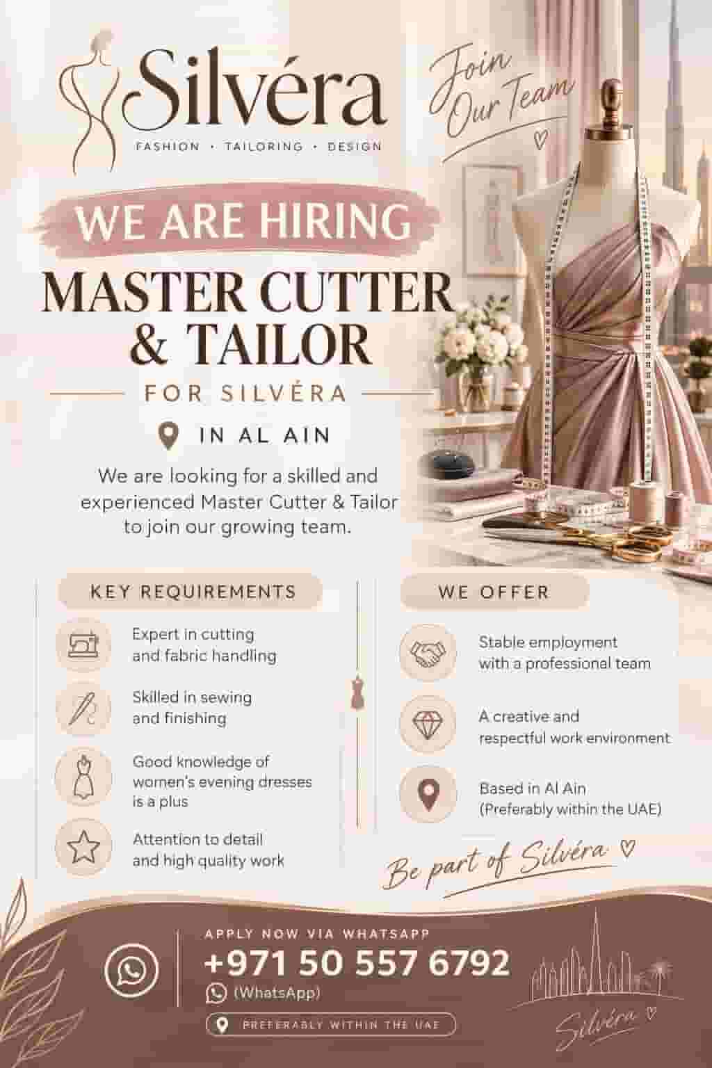 Looking for experienced Master Cutter/Patter