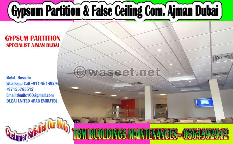 Gypsum ceiling partition work contractor in Dubai Ajman Sharjah 3