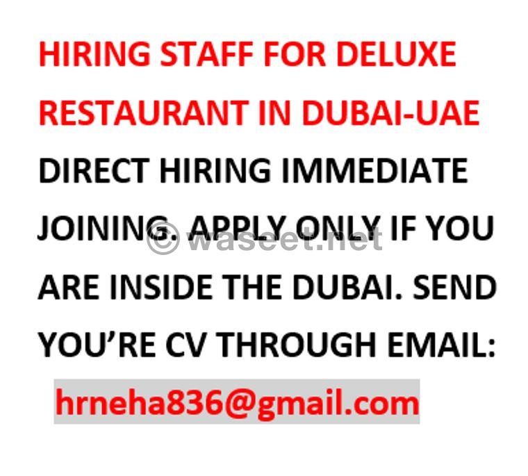 توظيف موظفين لمطعم ديلوكس في دبي 0