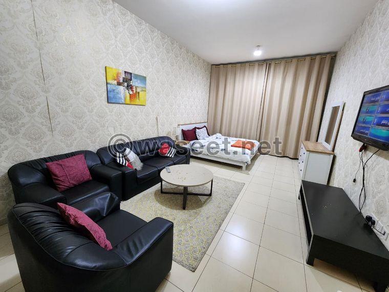 For monthly rent in Rashidiya, 3 furnished studios with a modern design and elegant furniture 0