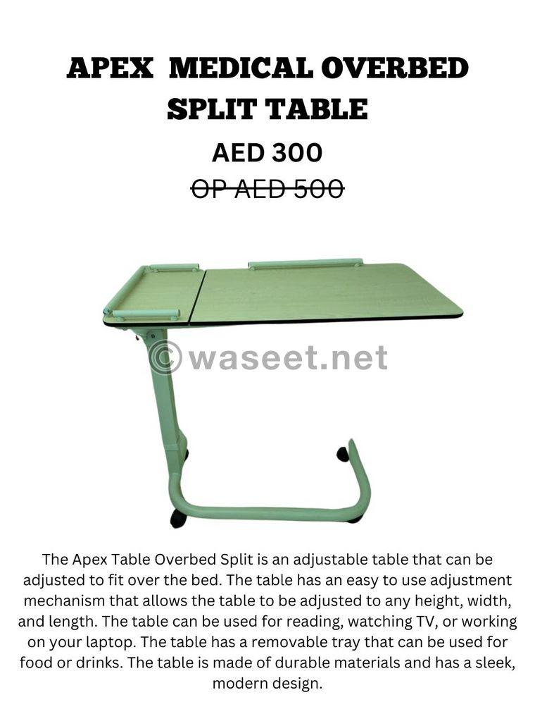 Apex Medical overbed split table 0