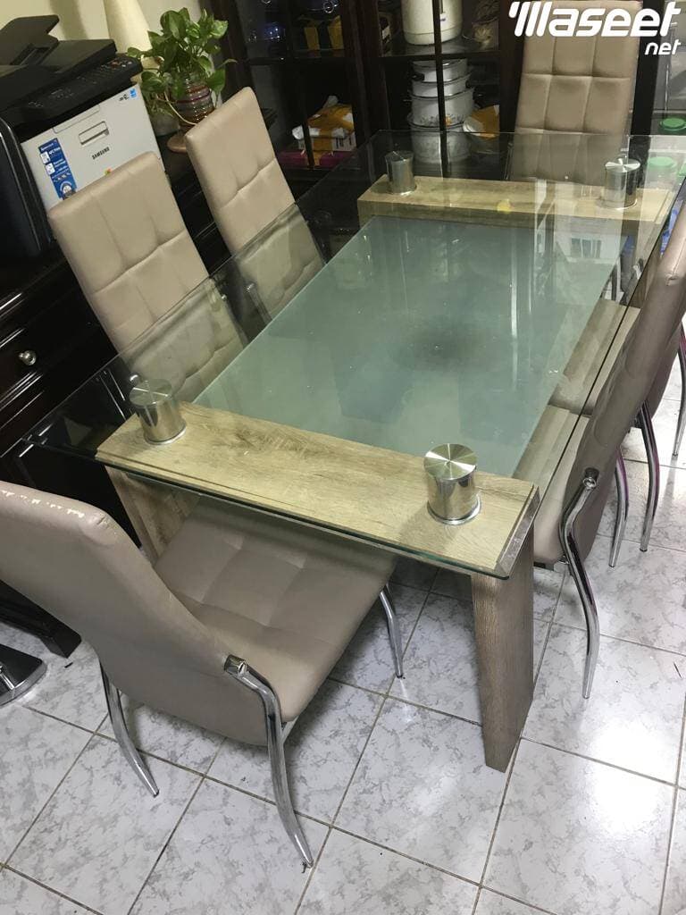 طقم طاولة طعام مع 6 كراسي للبيع 0