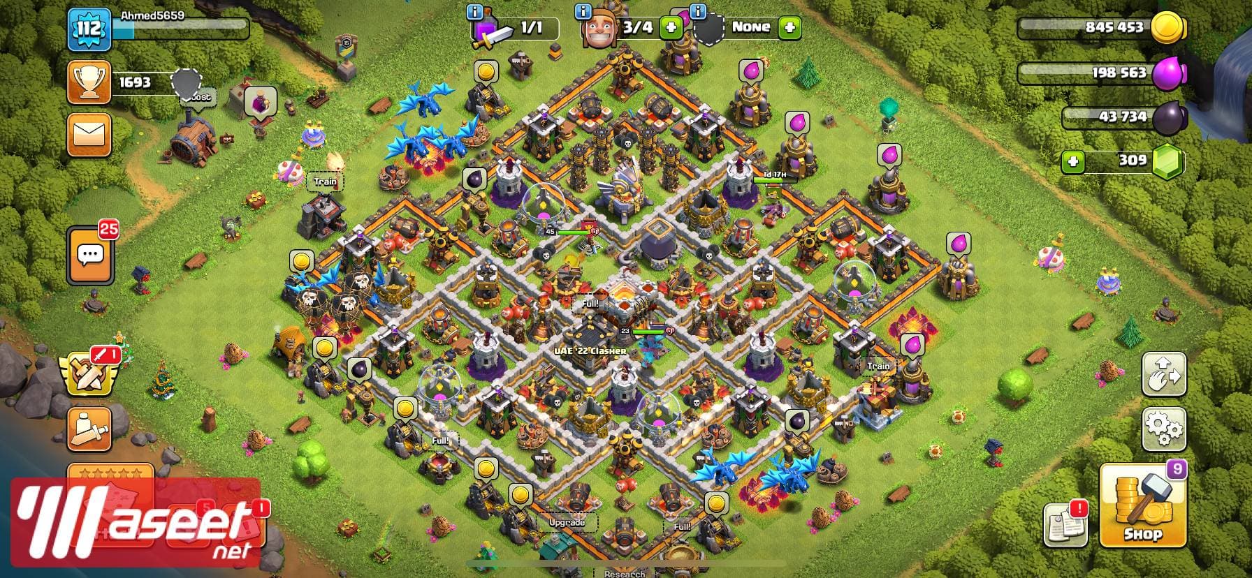 A super cell account with Clash Town TH11 and Brawl Strass Nader Wade 11