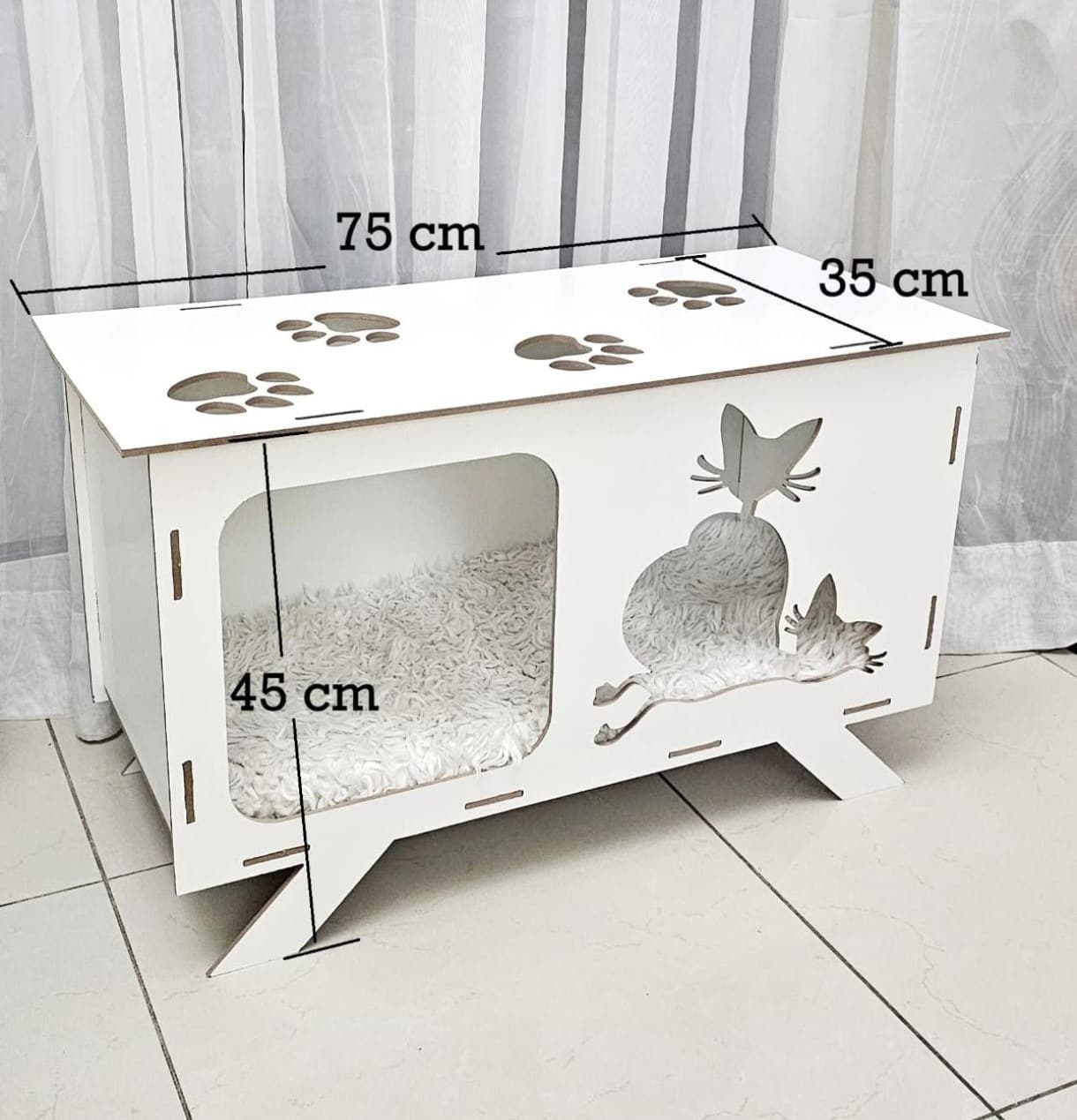 A cat house made of wood 7