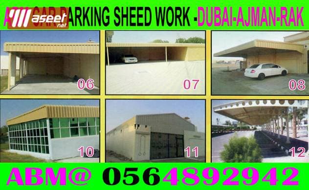 Installing modern car park awnings  1