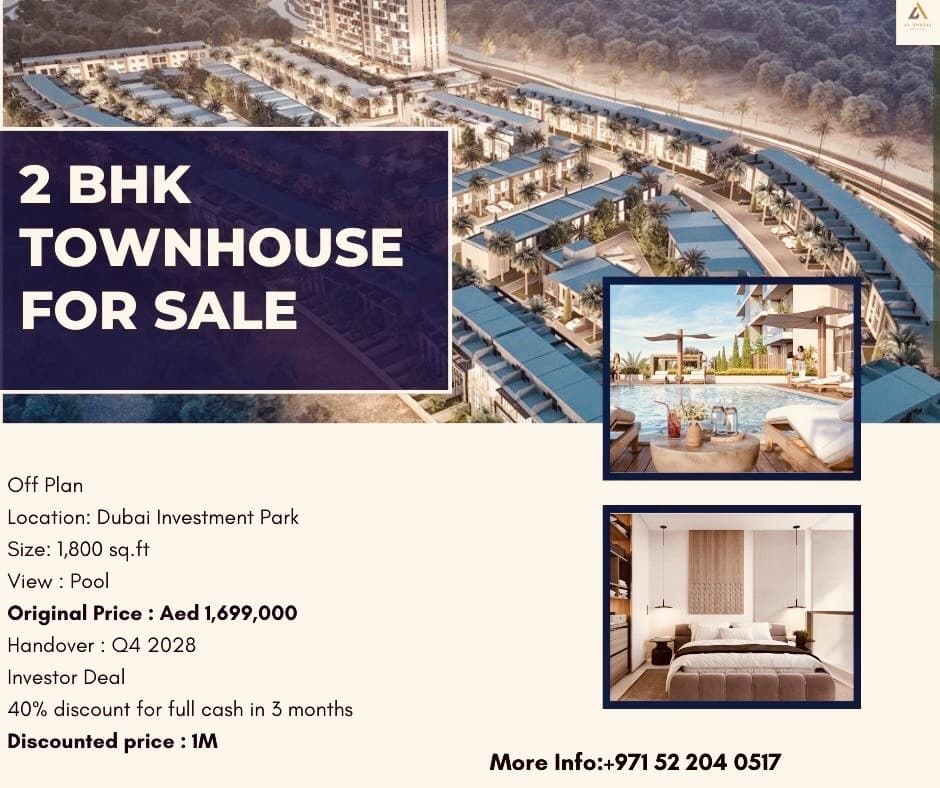 2 bhk off plan Townhouse for sale 0