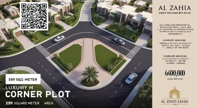 🏡 For Sale | Luxurious corner residential land in Al Zahia 289 sqm
