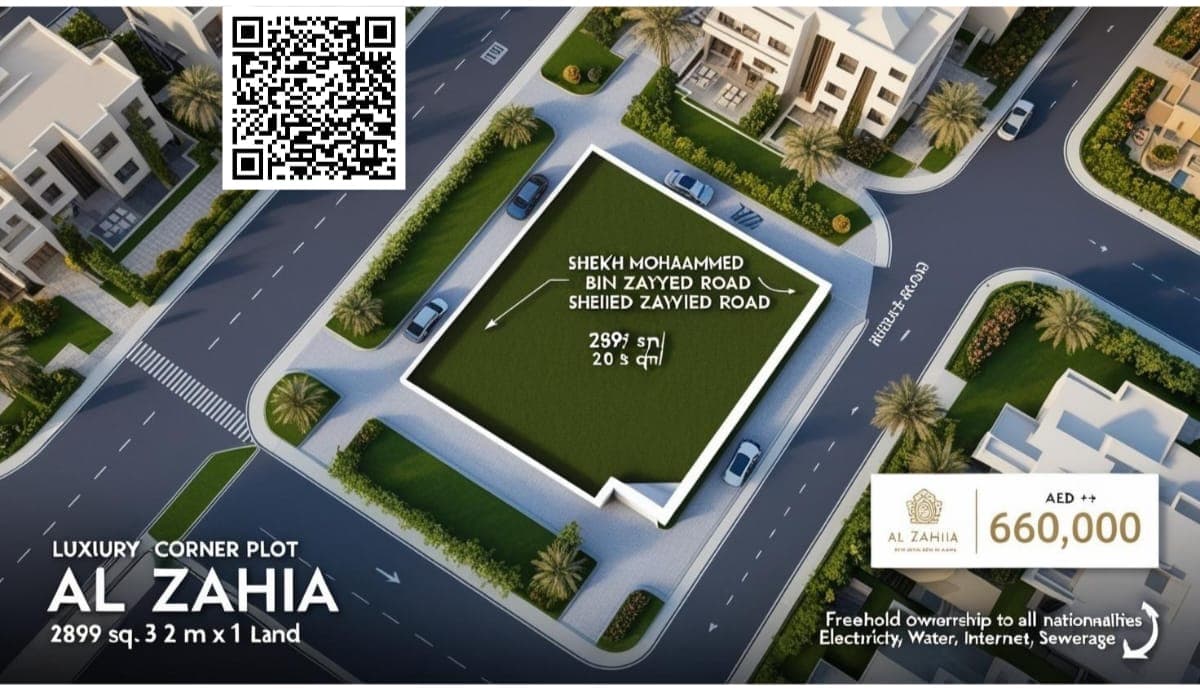 🏡 For Sale | Luxurious corner residential land in Al Zahia 289 sqm 0