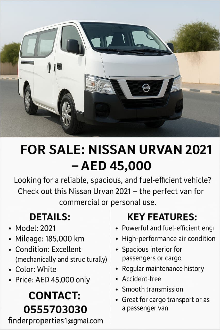 For Sale: Nissan Urvan 2021 0