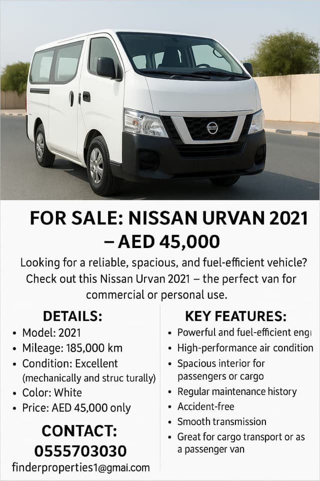 For Sale: Nissan Urvan 2021