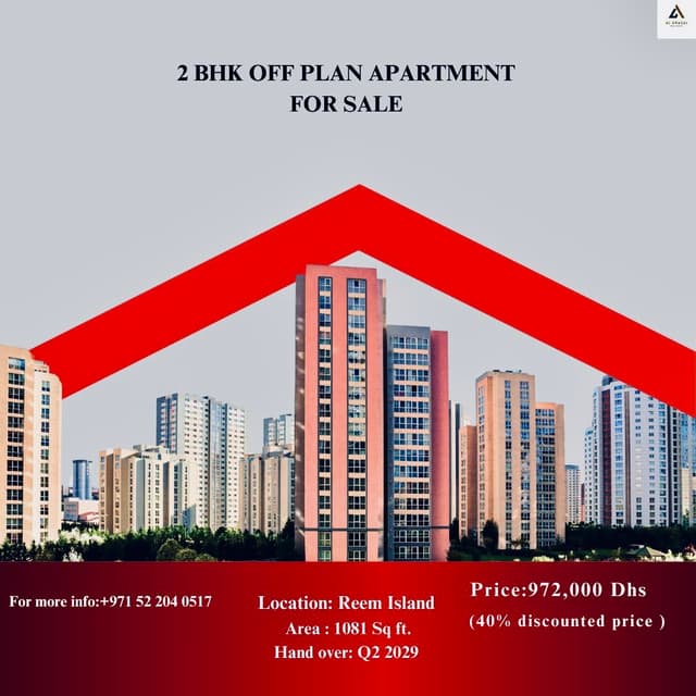 Under construction apartment for sale in Al Reem Island