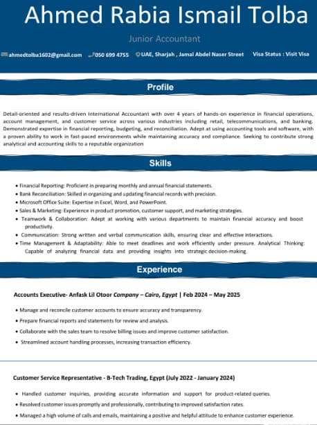 Accountant looking for a job