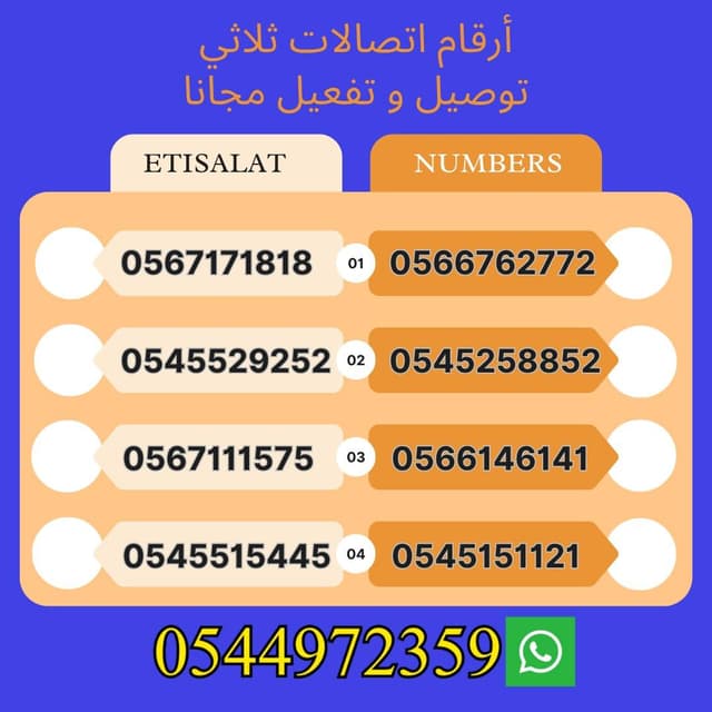 أرقام اتصالات مميزة مع الباقه