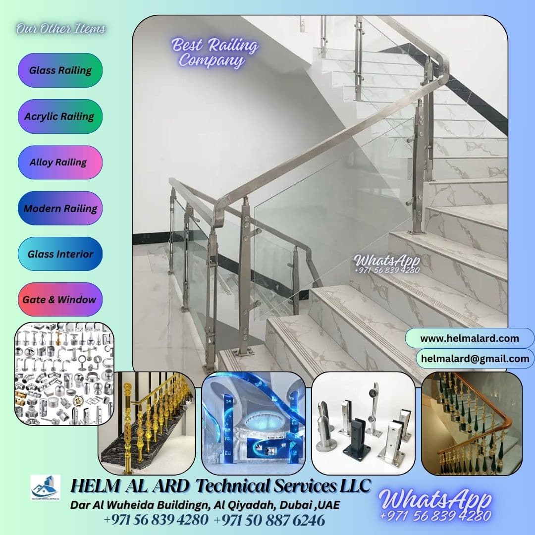 Staircase Glass installation in Villa and Apartment Dubai 2