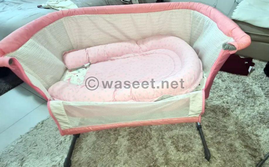 pink baby bed 0