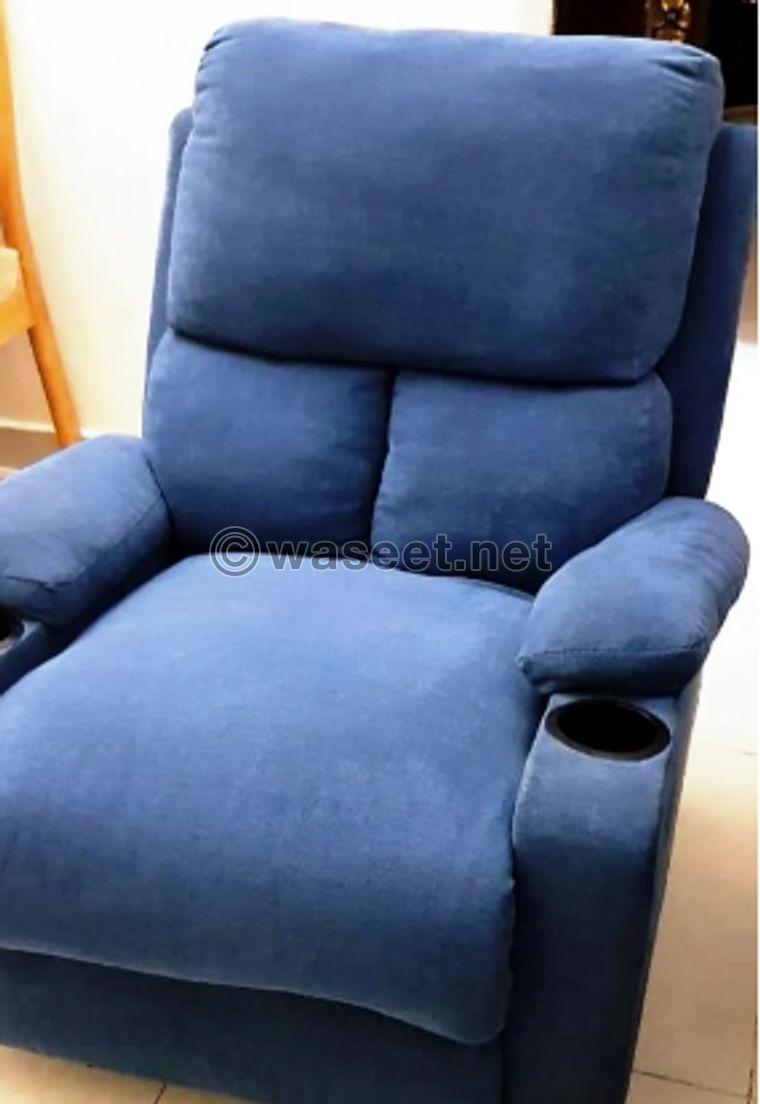 كرسي قماش أزرق 1