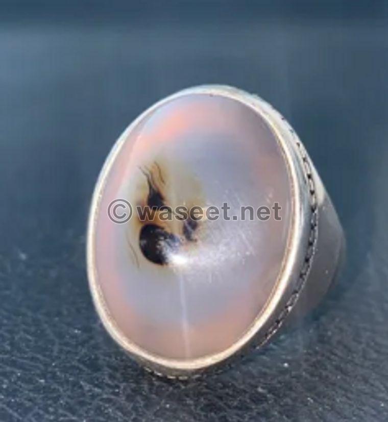 silver agate ring 0
