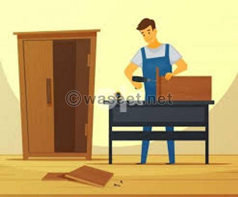 Carpenter installing bedroom furniture with pictures of wooden doors in all Emirates  0