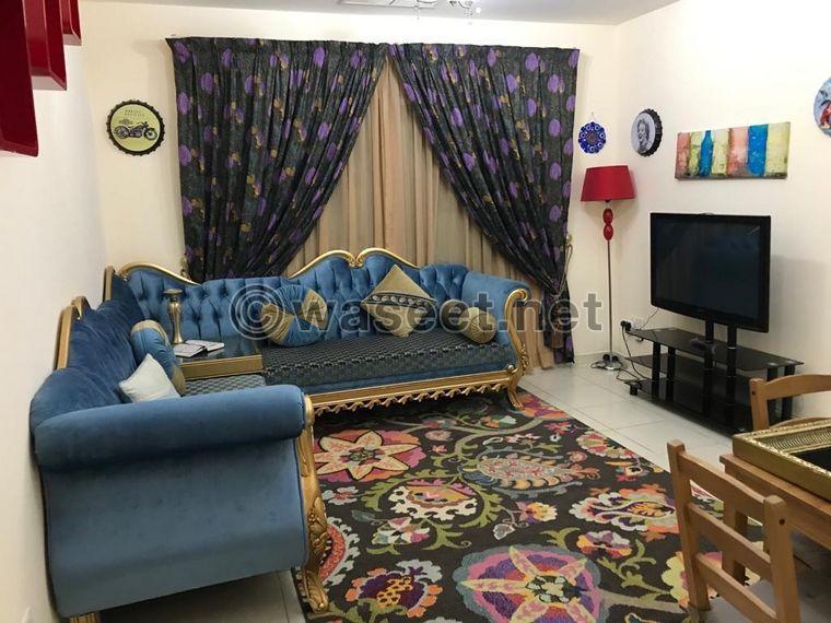 Furnished room and hall for rent in Corniche Al Khan  4