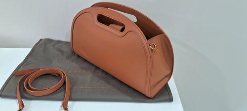 Camel vegan leather handbag