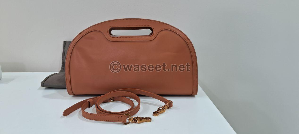 Camel vegan leather handbag 1