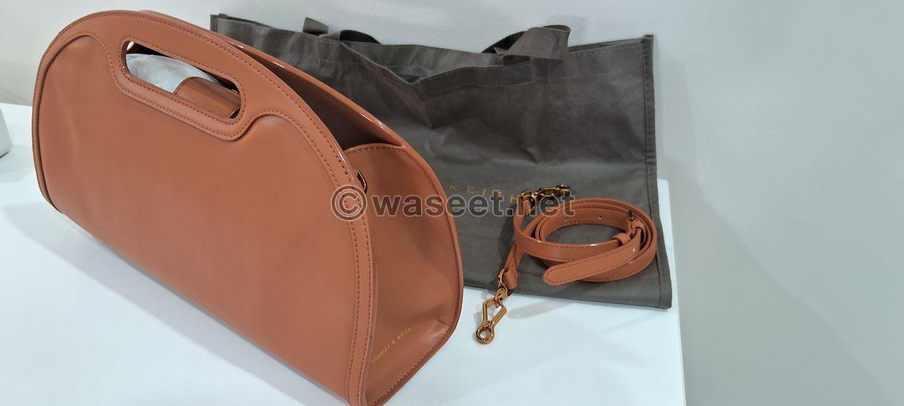 Camel vegan leather handbag 2