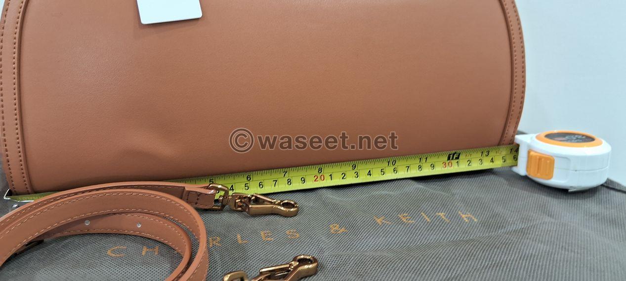 Camel vegan leather handbag 3