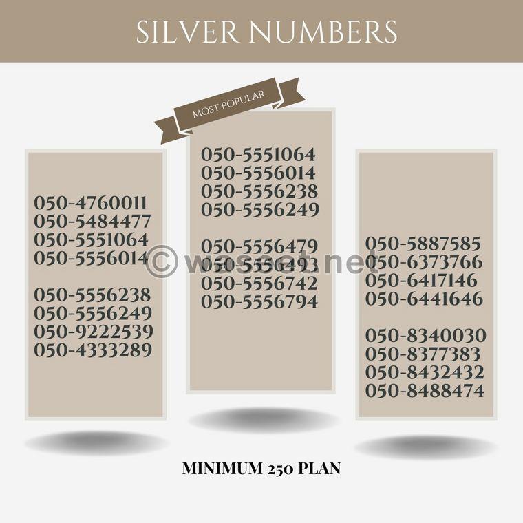 050 silver numbers  0
